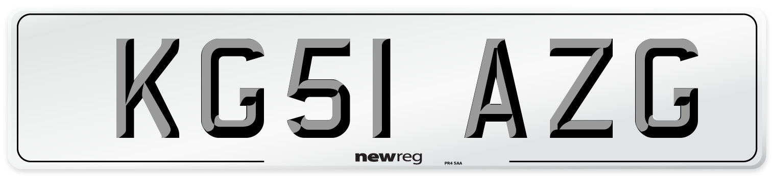 KG51 AZG Number Plate from New Reg